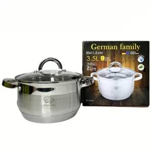 Каструля із кришкою 3.5 л із нержавіючої сталі German Family